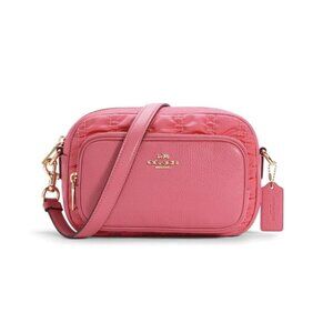 NWT Coach Ruching Nylon & Leather Court Crossbody Bag Confetti Pink